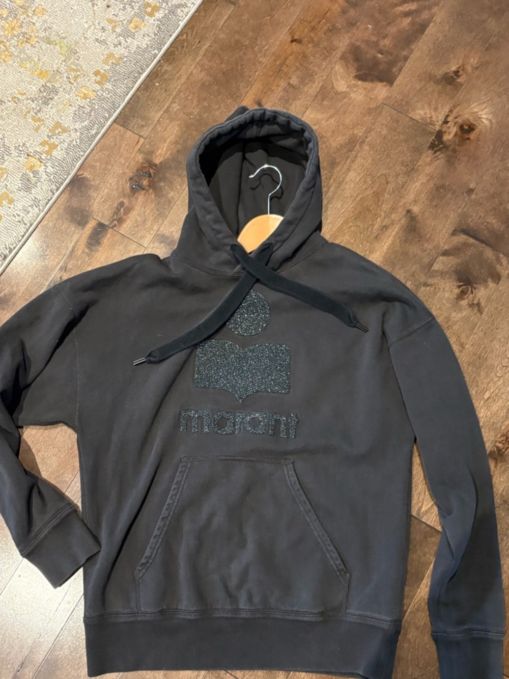 Isabel Marant Black Pullover Hoodie with Logo